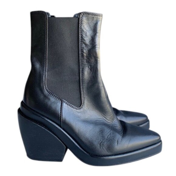 Frame Le Rodeo Chelsea Boots Women’s 37 US 7 Black‎ Leather Ankle Booties - Picture 1 of 16